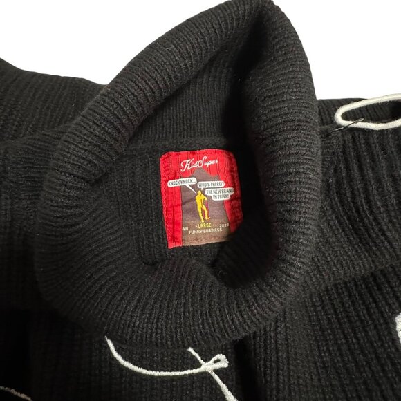 KIDSUPER Studios Black Colm Dillane Doodle Sweater 2023 NWT Men's size L - Picture 8 of 10
